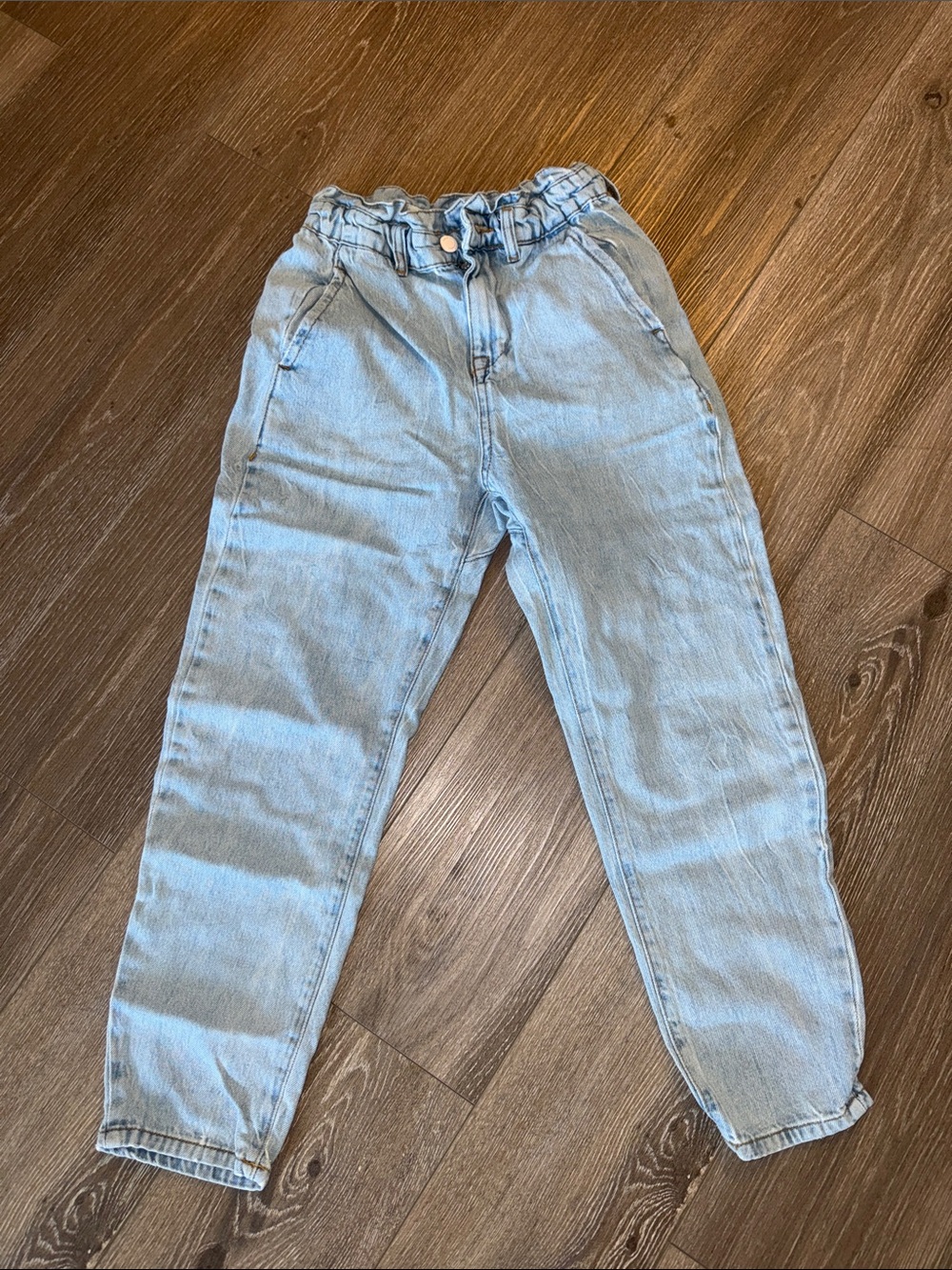 Zara Light Blue Elastic Waist Denim Jeans